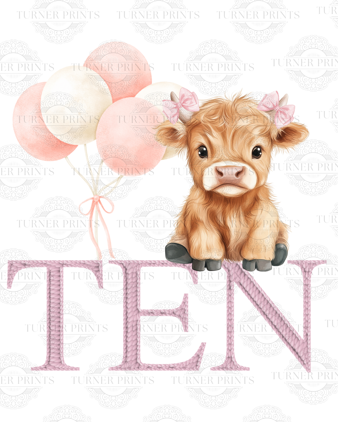 Pink Stripe Highland Cow Pjs