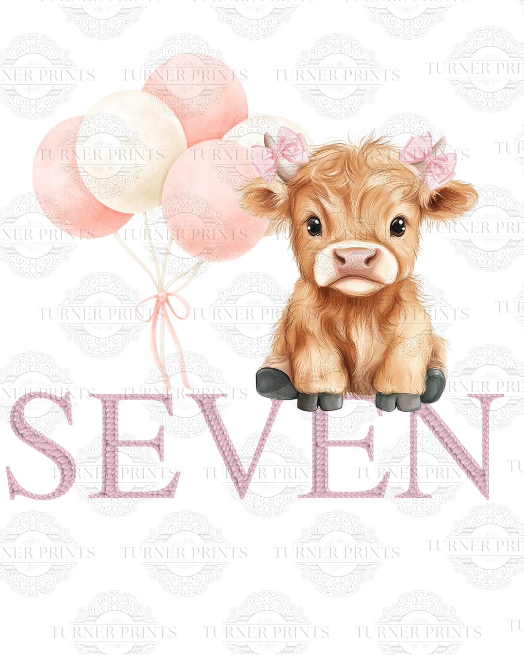 Pink Stripe Highland Cow Pjs