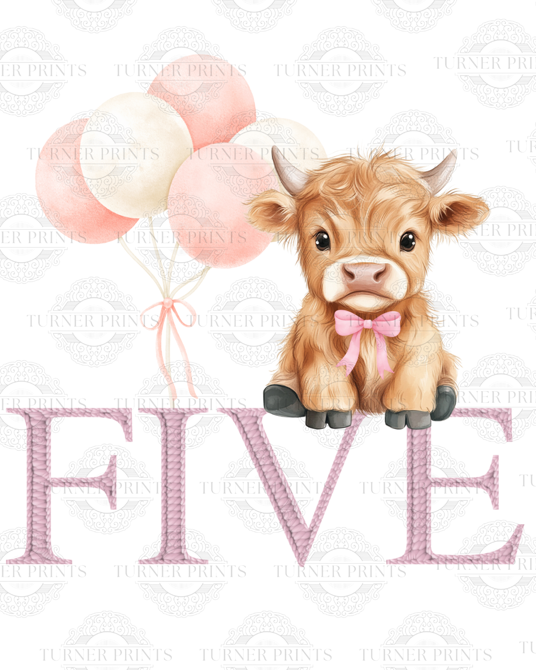 Pink Stripe Highland Cow Pjs