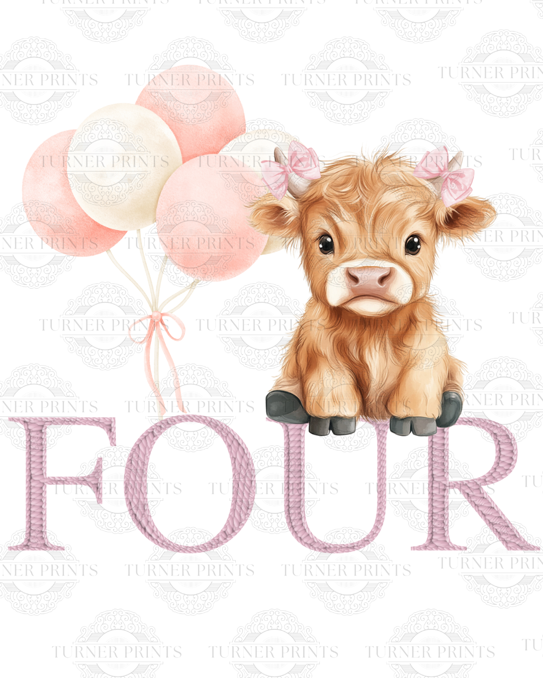 Pink Stripe Highland Cow Pjs