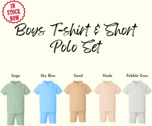 Boys zip polo set