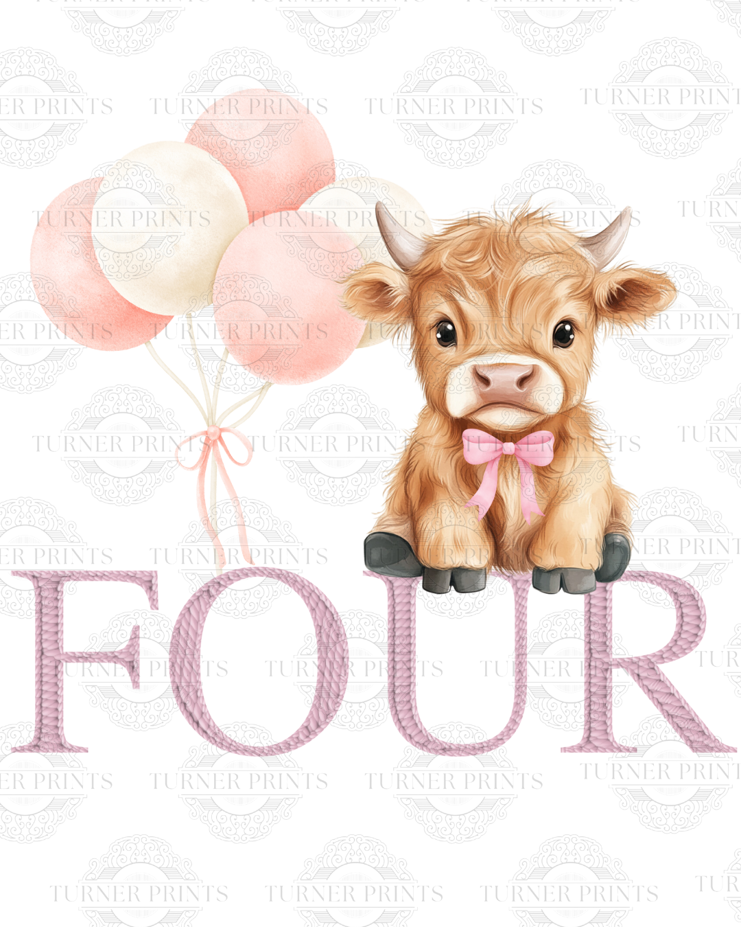 Pink Stripe Highland Cow Pjs