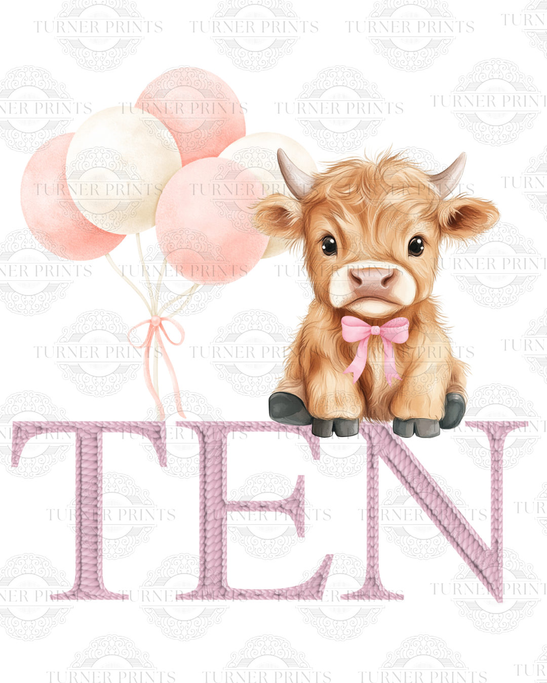 Pink Stripe Highland Cow Pjs
