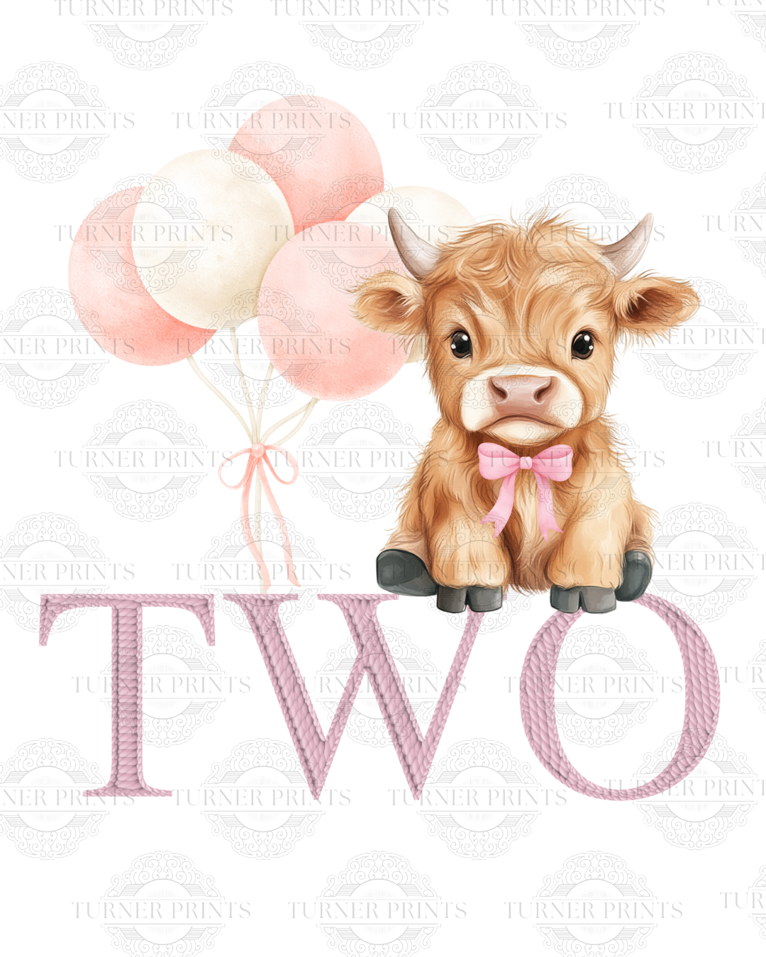 Pink Stripe Highland Cow Pjs