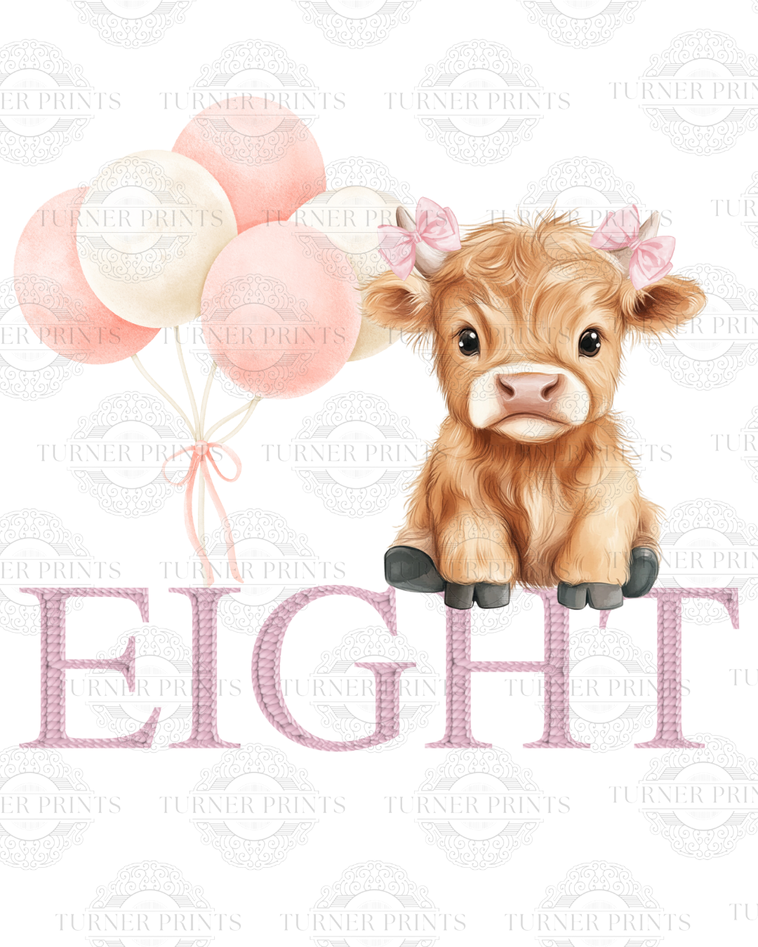 Pink Stripe Highland Cow Pjs