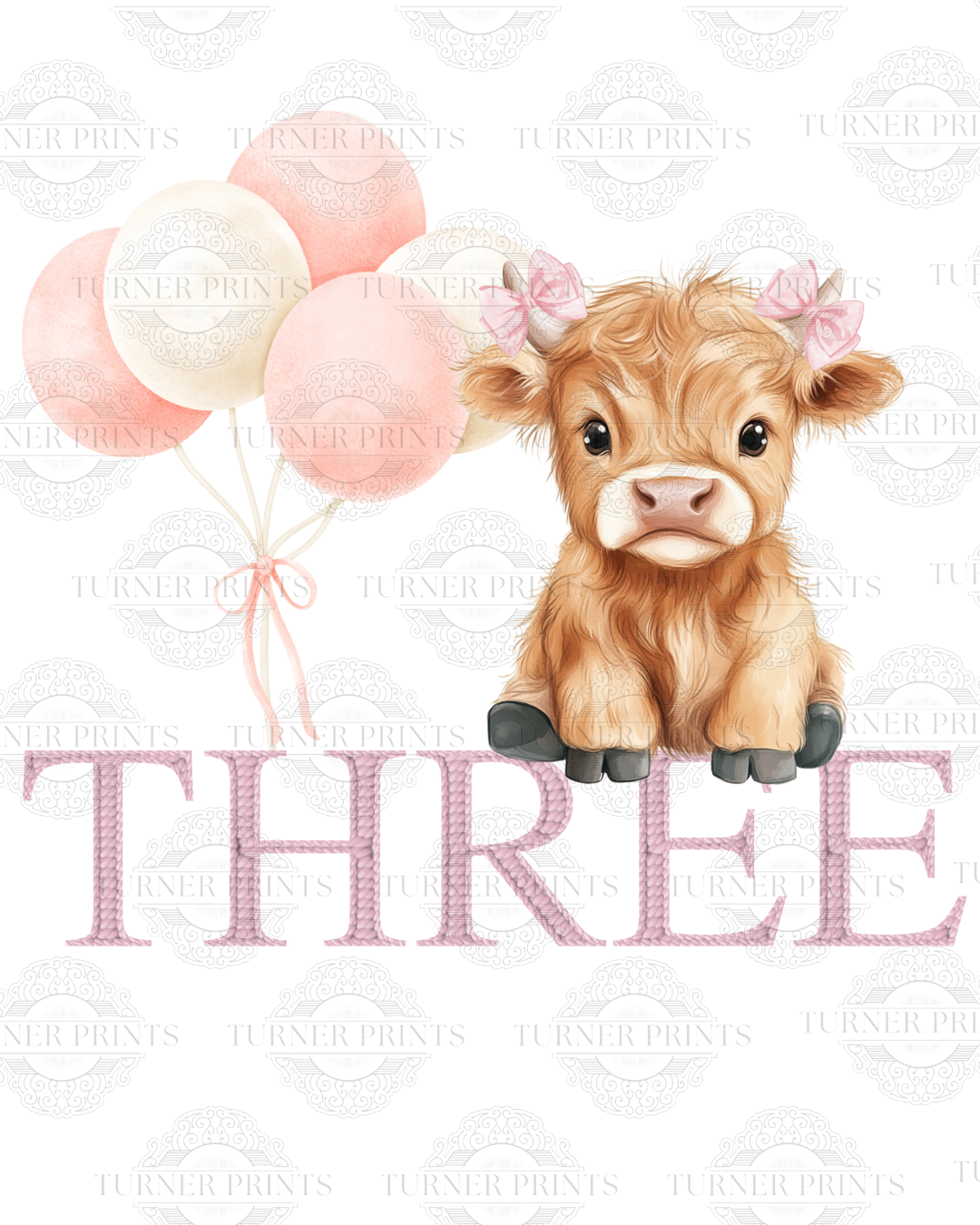 Pink Stripe Highland Cow Pjs