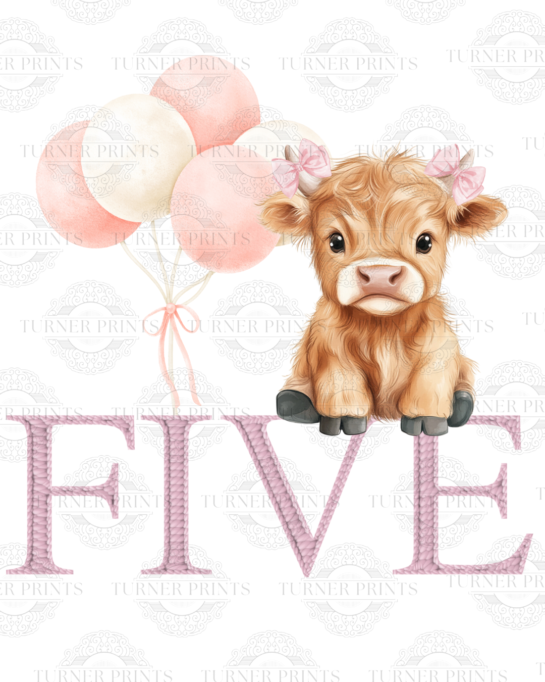 Pink Stripe Highland Cow Pjs