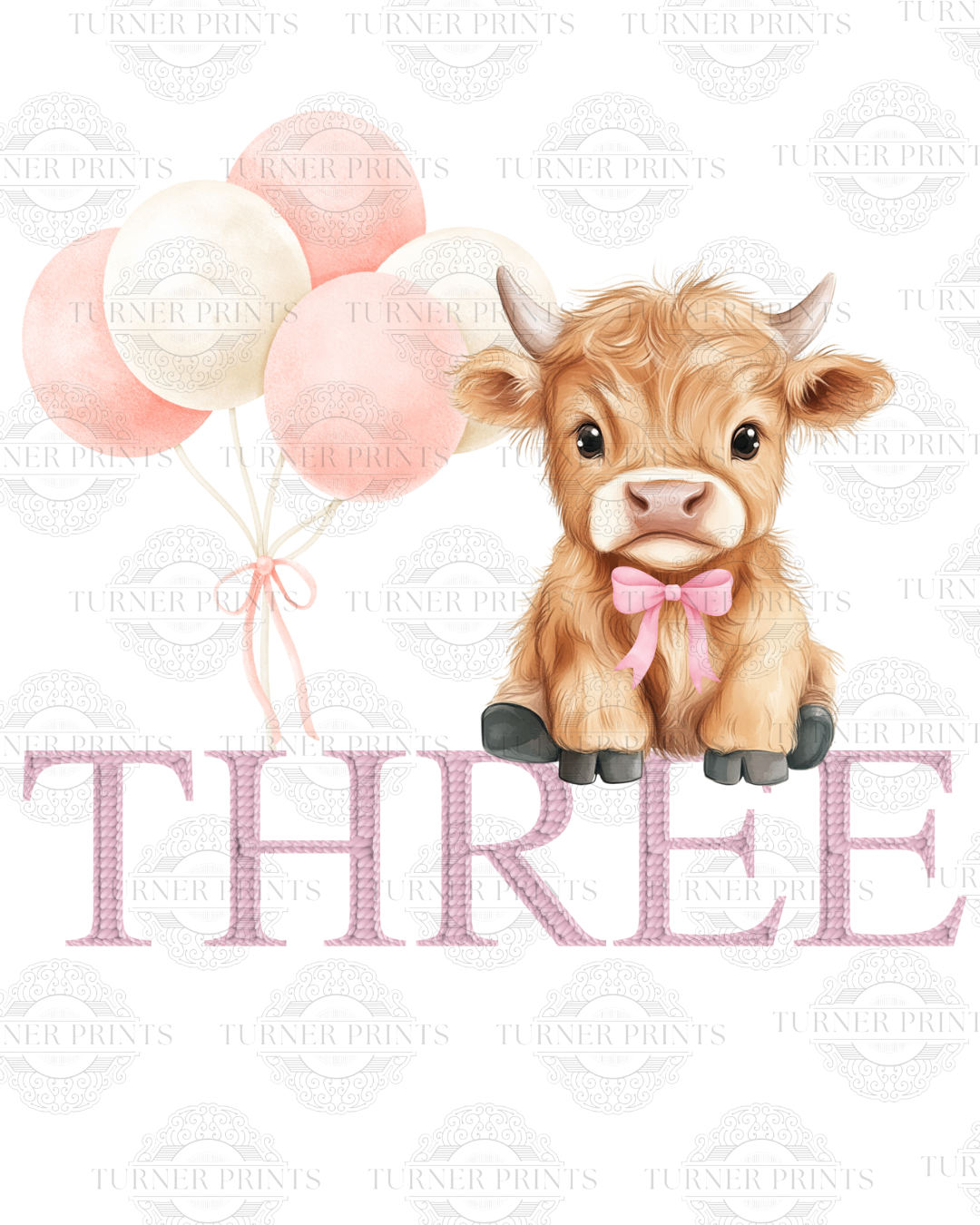 Pink Stripe Highland Cow Pjs