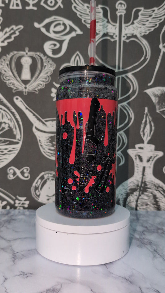 Red & black horror tumbler