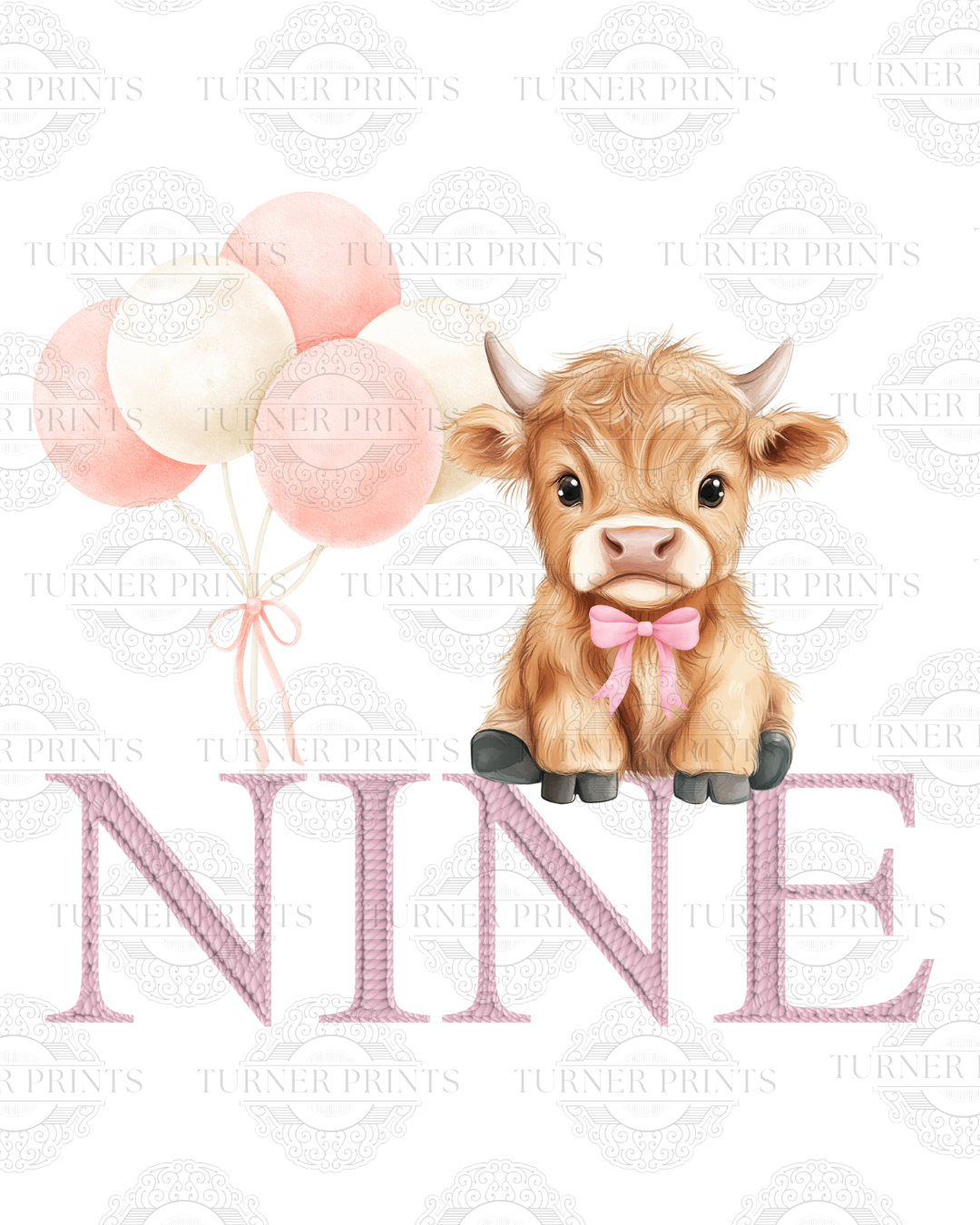 Pink Stripe Highland Cow Pjs
