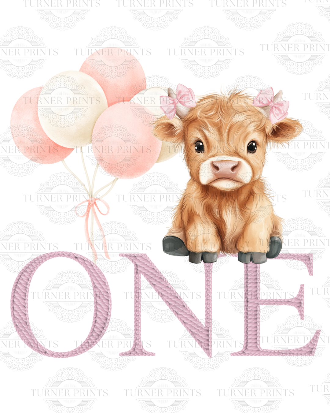 Pink Stripe Highland Cow Pjs