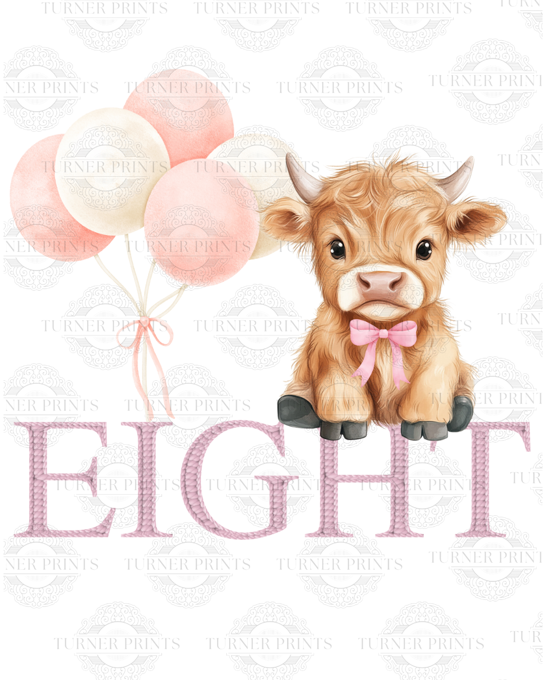 Pink Stripe Highland Cow Pjs