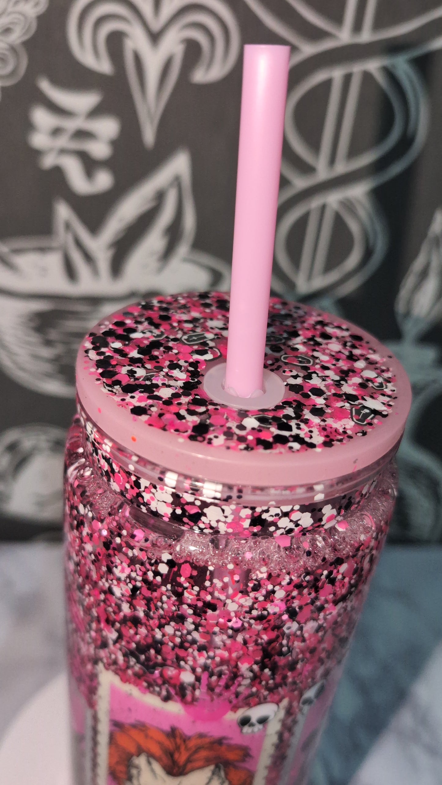 Pink horror snow globe