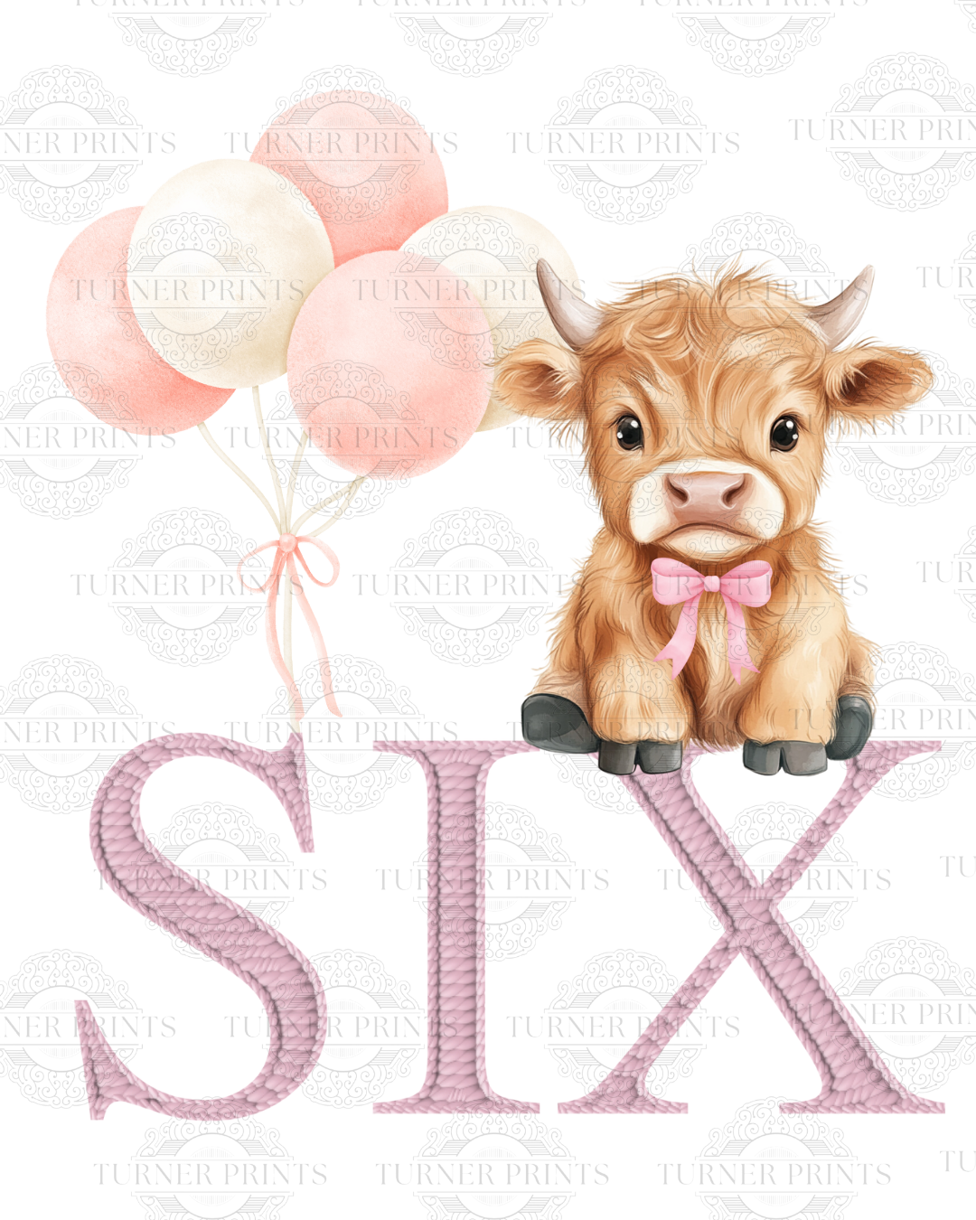 Pink Stripe Highland Cow Pjs